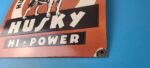 Vintage Husky Gasoline Sign – Hi Power Gas Motor Oil Pump Porcelain Sign - Image 10