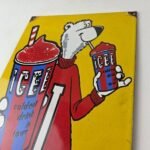 Vintage Icee Bear Sign – Ice Slushy Soda Porcelain Gas Pump Sign - Image 13