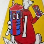 Vintage Icee Bear Sign – Ice Slushy Soda Porcelain Gas Pump Sign - Image 4