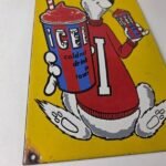 Vintage Icee Bear Sign – Ice Slushy Soda Porcelain Gas Pump Sign - Image 7