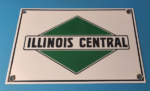 Vintage Illinois Central Sign – Railroad Porcelain Gas Pump Transportation Sign