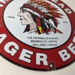 Vintage Indian Head Beer Sign – Adult Beverage Lager Brewing Porcelain Sign - Image 11
