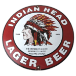 Vintage Indian Head Beer Sign – Adult Beverage Lager Brewing Porcelain Sign - Image 2
