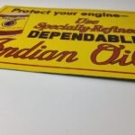 Vintage Indian Motorcycle Oil Sign – Porcelain Part Motor Service Parts Gas Sign - Image 11