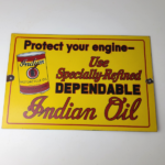 Vintage Indian Motorcycle Oil Sign – Porcelain Part Motor Service Parts Gas Sign - Image 12