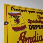 Vintage Indian Motorcycle Oil Sign – Porcelain Part Motor Service Parts Gas Sign - Image 5