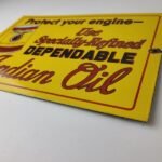 Vintage Indian Motorcycle Oil Sign – Porcelain Part Motor Service Parts Gas Sign - Image 10