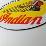 Vintage Indian Motorcycle Sign – Authorized Dealer Porcelain Gas Sign - Image 10