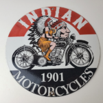 Vintage Indian Motorcycle Sign – Porcelain Advertising American Gas Station Sign - Image 12
