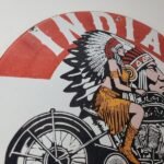 Vintage Indian Motorcycle Sign – Porcelain Advertising American Gas Station Sign - Image 5