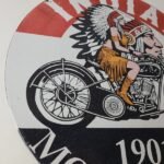 Vintage Indian Motorcycle Sign – Porcelain Advertising American Gas Station Sign - Image 6