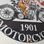 Vintage Indian Motorcycle Sign – Porcelain Advertising American Gas Station Sign - Image 7