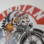 Vintage Indian Motorcycle Sign – Porcelain Advertising American Gas Station Sign - Image 8