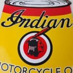 Vintage Indian Motorcycle Sign – Porcelain Gas Pump Oil Quart Can Sign - Image 3