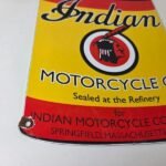 Vintage Indian Motorcycle Sign – Porcelain Gas Pump Oil Quart Can Sign - Image 7