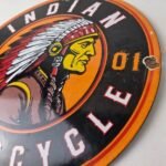 Vintage Indian Motorcycle Sign – Porcelain Gas Station Advertising Service Sign - Image 13