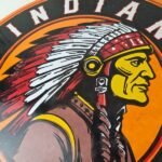 Vintage Indian Motorcycle Sign – Porcelain Gas Station Advertising Service Sign - Image 3