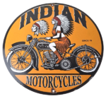Vintage Indian Motorcycle Sign – Porcelain Gas Station Sign - Image 2