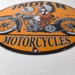 Vintage Indian Motorcycle Sign – Porcelain Gas Station Sign - Image 10