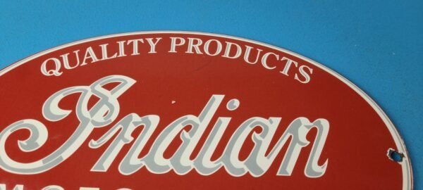 Vintage Indian Motorcycle Sign – Porcelain Quality Products Parts Gas Sign - Image 13