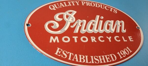 Vintage Indian Motorcycle Sign – Porcelain Quality Products Parts Gas Sign - Image 6