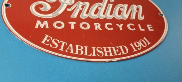 Vintage Indian Motorcycle Sign – Porcelain Quality Products Parts Gas Sign - Image 7