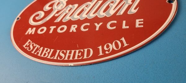 Vintage Indian Motorcycle Sign – Porcelain Quality Products Parts Gas Sign - Image 10