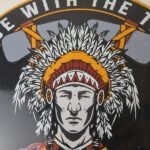 Vintage Indian Motorcycle Sign – Porcelain Ride Tribe Gas Station Sign - Image 3