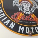 Vintage Indian Motorcycle Sign – Porcelain Ride Tribe Gas Station Sign - Image 7