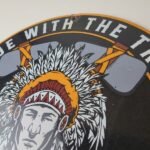 Vintage Indian Motorcycle Sign – Porcelain Ride Tribe Gas Station Sign - Image 8