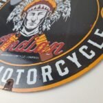 Vintage Indian Motorcycle Sign – Porcelain Ride Tribe Gas Station Sign - Image 10
