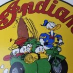 Vintage Indian Motorcycles Sign – Donald Duck Porcelain Walt Disney Sign - Image 3