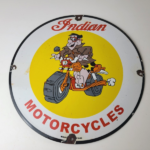 Vintage Indian Motorcycles Sign -Flintstones Bike Sign – Gas Pump Porcelain Sign - Image 12