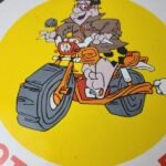 Vintage Indian Motorcycles Sign -Flintstones Bike Sign – Gas Pump Porcelain Sign - Image 4