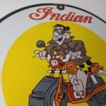 Vintage Indian Motorcycles Sign -Flintstones Bike Sign – Gas Pump Porcelain Sign - Image 5
