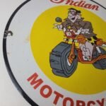 Vintage Indian Motorcycles Sign -Flintstones Bike Sign – Gas Pump Porcelain Sign - Image 6