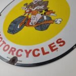 Vintage Indian Motorcycles Sign -Flintstones Bike Sign – Gas Pump Porcelain Sign - Image 10