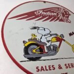 Vintage Indian Motorcycles Sign – Gas Pump Service Station Biker Porcelain Sign - Image 6