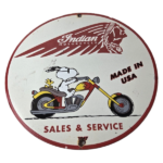 Vintage Indian Motorcycles Sign – Gas Pump Service Station Biker Porcelain Sign - Image 2