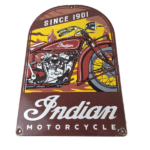 Vintage Indian Motorcycles Sign – Gas Service Station Biker Porcelain Sign - Image 2