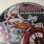 Vintage Indian Motorcycles Sign – Gas Station Service Dealership Ad Sign - Image 12