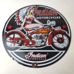 Vintage Indian Motorcycles Sign – Gas Station Service Dealership Ad Sign - Image 15
