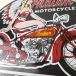 Vintage Indian Motorcycles Sign – Gas Station Service Dealership Ad Sign - Image 4