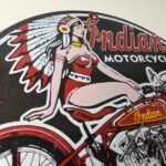 Vintage Indian Motorcycles Sign – Gas Station Service Dealership Ad Sign - Image 5