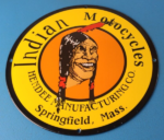 Vintage Indian Motorcycles Sign – Hendee Sales Parts Service Porcelain Gas Sign - Image 2