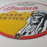 Vintage Indian Motorcycles Sign – Magic Chief Parts Service Porcelain Gas Sign - Image 11