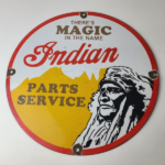 Vintage Indian Motorcycles Sign – Magic Chief Parts Service Porcelain Gas Sign - Image 12