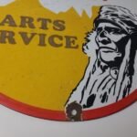 Vintage Indian Motorcycles Sign – Magic Chief Parts Service Porcelain Gas Sign - Image 7