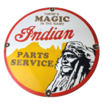Vintage Indian Motorcycles Sign – Magic Chief Parts Service Porcelain Gas Sign - Image 2