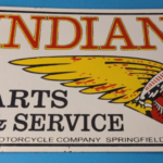 Vintage Indian Motorcycles Sign – Motor Bike Service Parts Gas Porcelain Sign